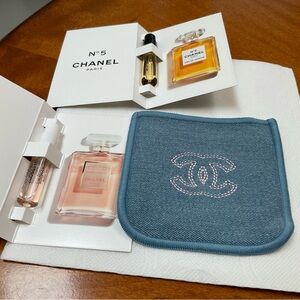 CHANEL Denim Pouch, Limited Edition, No. 5, Mademoiselle AUTHENTIC NWT